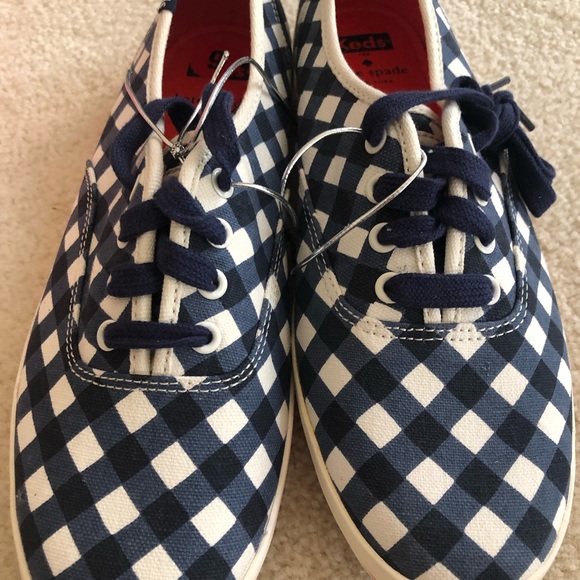 Kate spade navy Gingham printed canvas size 9 - Picture 6 of 7